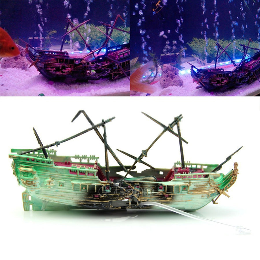 Sunken Pirate Shipwreck Aquarium Decor