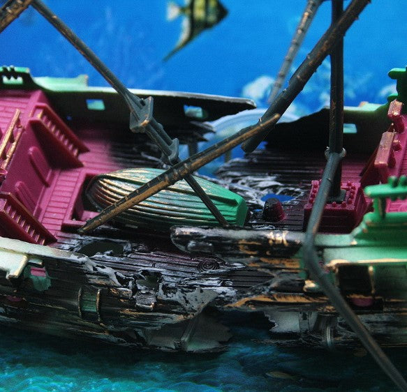 Sunken Pirate Shipwreck Aquarium Decor