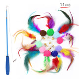 Retractable Cat Feather Toy for Indoor Cats